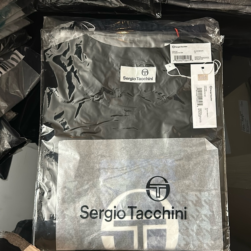 Black men or women oversize t shirt original Italian brand Sergio Tacchini